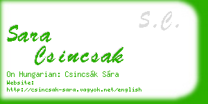 sara csincsak business card